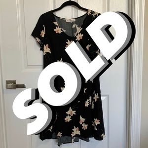Black and Floral Mini Dress